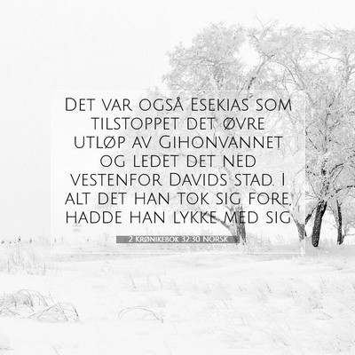 Picture 07 - 2 Krønikebok 32:30 NORSK - Det var også Esekias som tilstoppet det øvre - Bible Verse Picture
