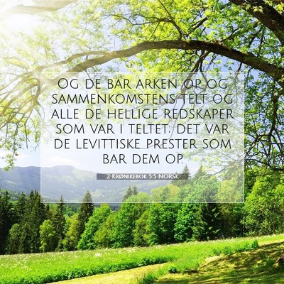 Picture 07 - 2 Krønikebok 5:5 NORSK - Og de bar arken op og sammenkomstens telt og alle - Bible Verse Picture