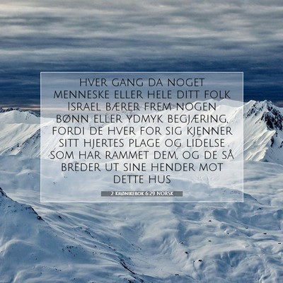 Picture 07 - 2 Krønikebok 6:29 NORSK - hver gang da noget menneske eller hele ditt folk - Bible Verse Picture