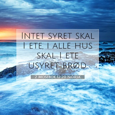 Picture 07 - 2 Mosebok 12:20 NORSK - Intet syret skal I ete, i alle hus skal I ete - Bible Verse Picture