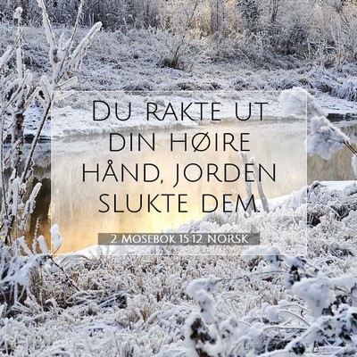 Picture 07 - 2 Mosebok 15:12 NORSK - Du rakte ut din høire hånd, jorden slukte - Bible Verse Picture