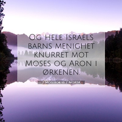 Picture 07 - 2 Mosebok 16:2 NORSK - Og hele Israels barns menighet knurret mot Moses - Bible Verse Picture