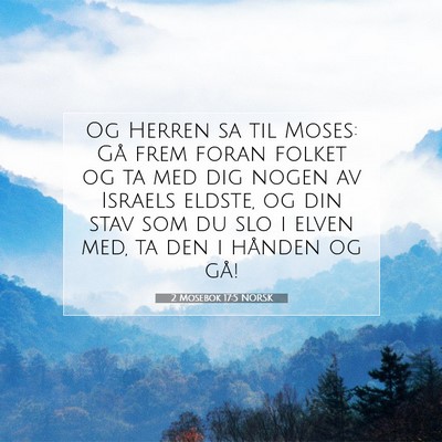 Picture 07 - 2 Mosebok 17:5 NORSK - Og Herren sa til Moses: Gå frem foran folket og - Bible Verse Picture