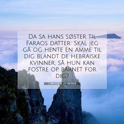 Picture 07 - 2 Mosebok 2:7 NORSK - Da sa hans søster til Faraos datter: Skal jeg - Bible Verse Picture