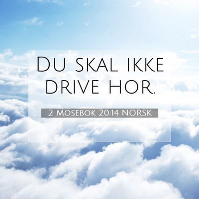 Picture 07 - 2 Mosebok 20:14 NORSK - Du skal ikke drive - Bible Verse Picture