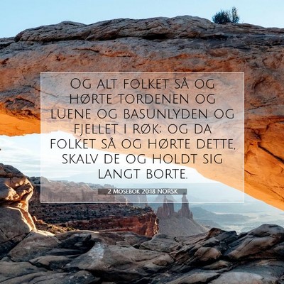 Picture 07 - 2 Mosebok 20:18 NORSK - Og alt folket så og hørte tordenen og luene og - Bible Verse Picture