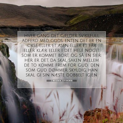 Picture 07 - 2 Mosebok 22:9 NORSK - Hver gang det gjelder svikefull adferd med gods, - Bible Verse Picture