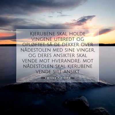 Picture 07 - 2 Mosebok 25:20 NORSK - Kjerubene skal holde vingene utbredt og - Bible Verse Picture