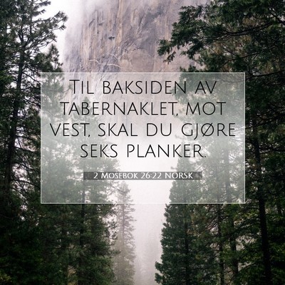 Picture 07 - 2 Mosebok 26:22 NORSK - Til baksiden av tabernaklet, mot vest, skal du - Bible Verse Picture
