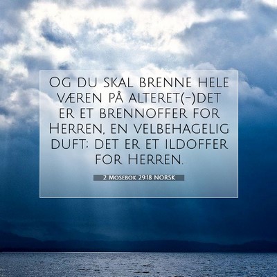 Picture 07 - 2 Mosebok 29:18 NORSK - Og du skal brenne hele væren på alteret(-)det - Bible Verse Picture