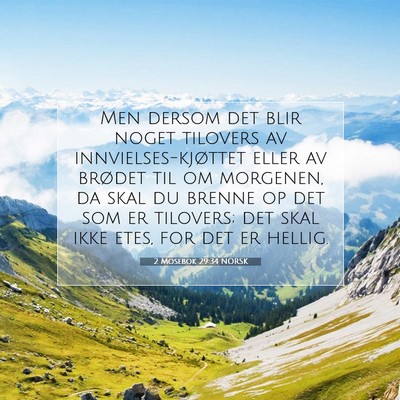 Picture 07 - 2 Mosebok 29:34 NORSK - Men dersom det blir noget tilovers av - Bible Verse Picture