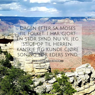 Picture 07 - 2 Mosebok 32:30 NORSK - Dagen efter sa Moses til folket: I har gjort en - Bible Verse Picture