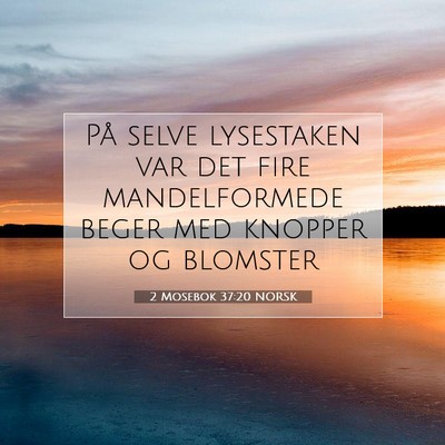 Picture 07 - 2 Mosebok 37:20 NORSK - På selve lysestaken var det fire mandelformede - Bible Verse Picture