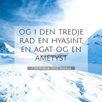 Picture 07 - 2 Mosebok 39:12 NORSK - og i den tredje rad en hyasint, en agat og en - Bible Verse Picture