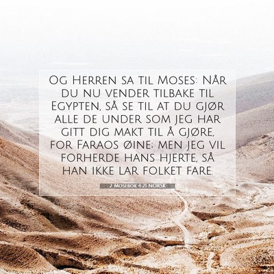 Picture 07 - 2 Mosebok 4:21 NORSK - Og Herren sa til Moses: Når du nu vender tilbake - Bible Verse Picture