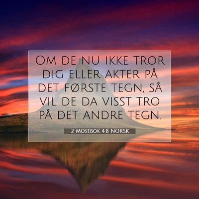 Picture 07 - 2 Mosebok 4:8 NORSK - Om de nu ikke tror dig eller akter på det - Bible Verse Picture