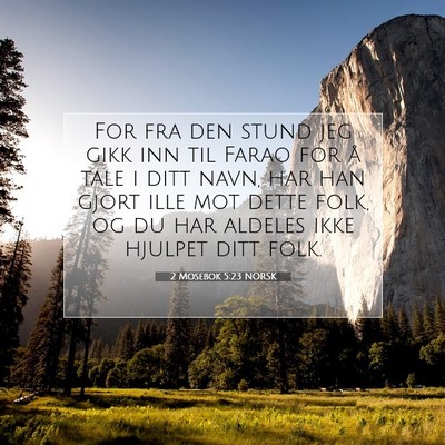 Picture 07 - 2 Mosebok 5:23 NORSK - For fra den stund jeg gikk inn til Farao for å - Bible Verse Picture