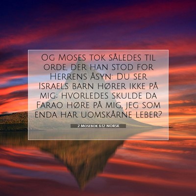 Picture 07 - 2 Mosebok 6:12 NORSK - Og Moses tok således til orde, der han stod for - Bible Verse Picture