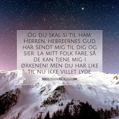 Picture 07 - 2 Mosebok 7:16 NORSK - Og du skal si til ham: Herren, hebreernes Gud, - Bible Verse Picture