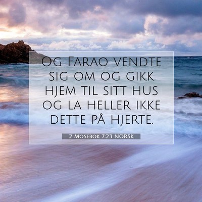 Picture 07 - 2 Mosebok 7:23 NORSK - Og Farao vendte sig om og gikk hjem til sitt hus - Bible Verse Picture
