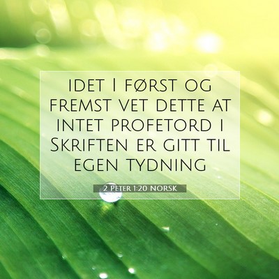 Picture 07 - 2 Peter 1:20 NORSK - idet I først og fremst vet dette at intet - Bible Verse Picture