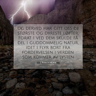Picture 07 - 2 Peter 1:4 NORSK - og derved har gitt oss de største og dyreste - Bible Verse Picture