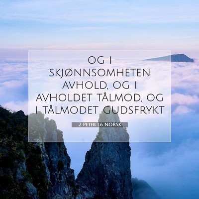 Picture 07 - 2 Peter 1:6 NORSK - og i skjønnsomheten avhold, og i avholdet - Bible Verse Picture