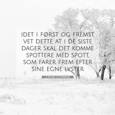 Picture 07 - 2 Peter 3:3 NORSK - idet I først og fremst vet dette at i de siste - Bible Verse Picture