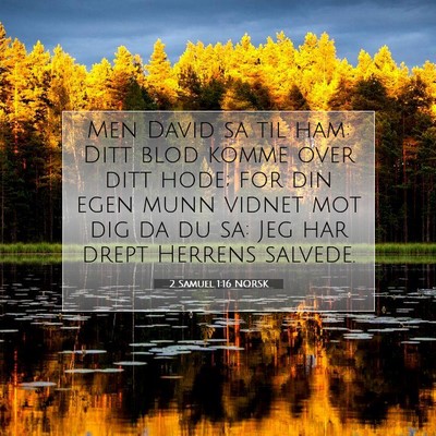 Picture 07 - 2 Samuel 1:16 NORSK - Men David sa til ham: Ditt blod komme over ditt - Bible Verse Picture