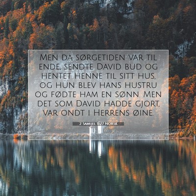 Picture 07 - 2 Samuel 11:27 NORSK - Men da sørgetiden var til ende, sendte David bud - Bible Verse Picture