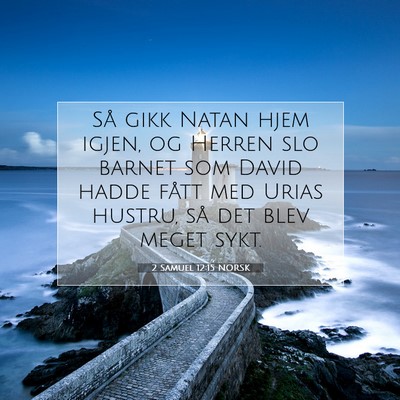 Picture 07 - 2 Samuel 12:15 NORSK - Så gikk Natan hjem igjen, og Herren slo barnet - Bible Verse Picture