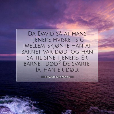 Picture 07 - 2 Samuel 12:19 NORSK - Da David så at hans tjenere hvisket sig imellem, - Bible Verse Picture