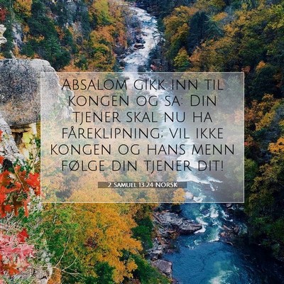 Picture 07 - 2 Samuel 13:24 NORSK - Absalom gikk inn til kongen og sa: Din tjener - Bible Verse Picture