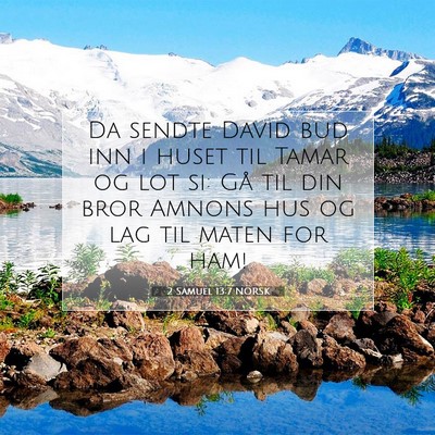 Picture 07 - 2 Samuel 13:7 NORSK - Da sendte David bud inn i huset til Tamar og lot - Bible Verse Picture