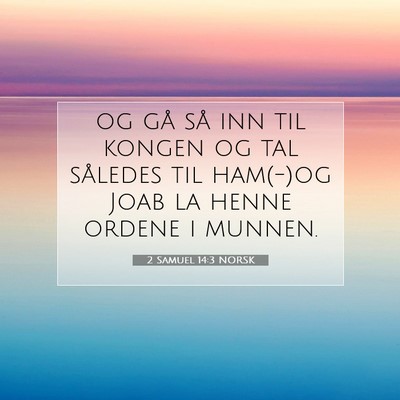 Picture 07 - 2 Samuel 14:3 NORSK - og gå så inn til kongen og tal således til - Bible Verse Picture
