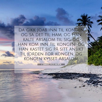 Picture 07 - 2 Samuel 14:33 NORSK - Da gikk Joab inn til kongen og sa det til ham, og - Bible Verse Picture
