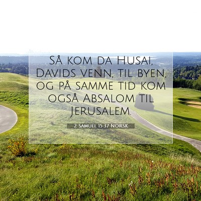 Picture 07 - 2 Samuel 15:37 NORSK - Så kom da Husai, Davids venn, til byen, og på - Bible Verse Picture