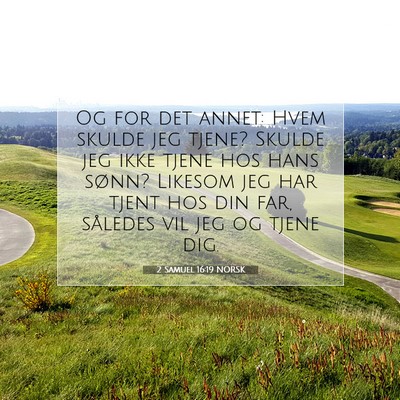 Picture 07 - 2 Samuel 16:19 NORSK - Og for det annet: Hvem skulde jeg tjene? Skulde - Bible Verse Picture