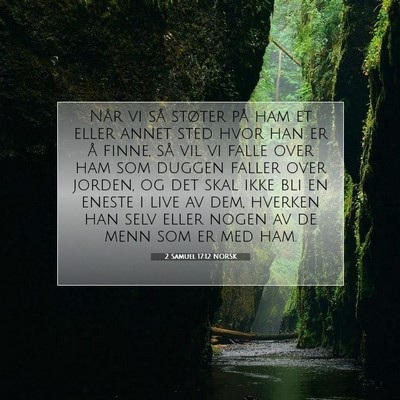 Picture 07 - 2 Samuel 17:12 NORSK - Når vi så støter på ham et eller annet sted - Bible Verse Picture