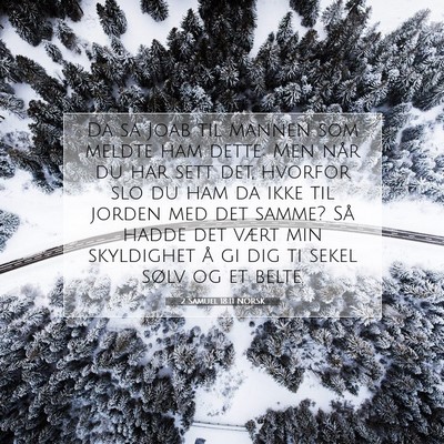 Picture 07 - 2 Samuel 18:11 NORSK - Da sa Joab til mannen som meldte ham dette: Men - Bible Verse Picture