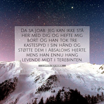 Picture 07 - 2 Samuel 18:14 NORSK - Da sa Joab: Jeg kan ikke stå her med dig og - Bible Verse Picture