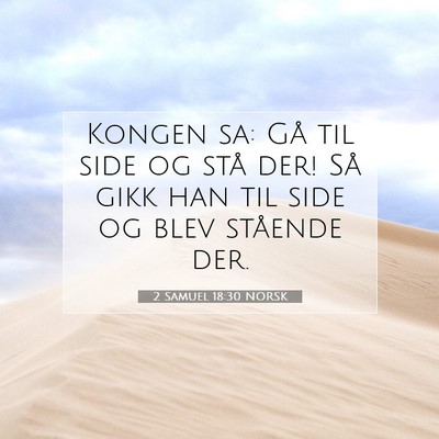 Picture 07 - 2 Samuel 18:30 NORSK - Kongen sa: Gå til side og stå der! Så gikk han - Bible Verse Picture