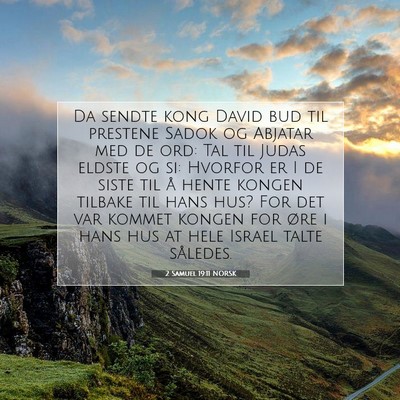 Picture 07 - 2 Samuel 19:11 NORSK - Da sendte kong David bud til prestene Sadok og - Bible Verse Picture
