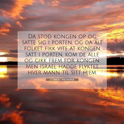 Picture 07 - 2 Samuel 19:8 NORSK - Da stod kongen op og satte sig i porten, og da - Bible Verse Picture