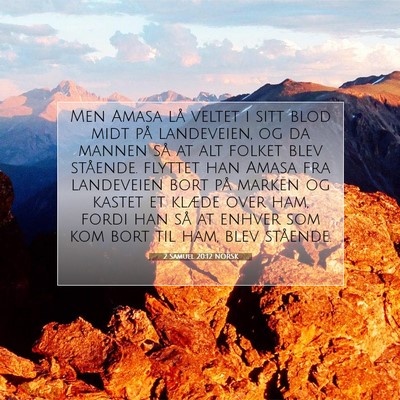 Picture 07 - 2 Samuel 20:12 NORSK - Men Amasa lå veltet i sitt blod midt på - Bible Verse Picture