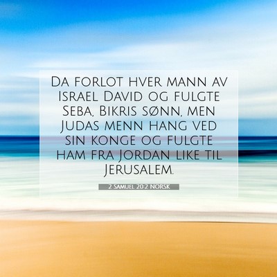 Picture 07 - 2 Samuel 20:2 NORSK - Da forlot hver mann av Israel David og fulgte - Bible Verse Picture