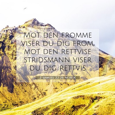 Picture 07 - 2 Samuel 22:26 NORSK - Mot den fromme viser du dig from, mot den - Bible Verse Picture