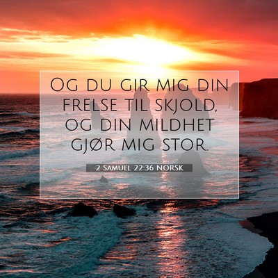 Picture 07 - 2 Samuel 22:36 NORSK - Og du gir mig din frelse til skjold, og din - Bible Verse Picture