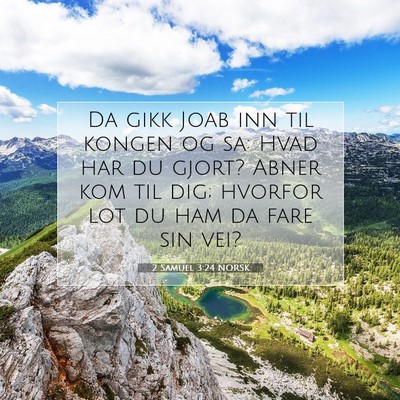 Picture 07 - 2 Samuel 3:24 NORSK - Da gikk Joab inn til kongen og sa: Hvad har du - Bible Verse Picture