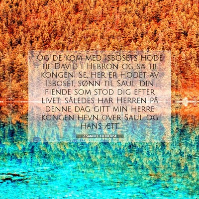 Picture 07 - 2 Samuel 4:8 NORSK - Og de kom med Isbosets hode til David i Hebron og - Bible Verse Picture